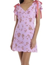 Wild Fable Dress Size Medium Pink Floral Mini Flutter Sleeve Trendy