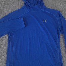 Under Armour Hoodie Mens Large Blue Threadborne Streaker Lightweight HeatGear UA