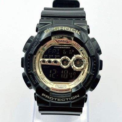 Casio G-Shock GD-100GB-1JF Black Gold Stopwatch Timer Watch | eBay