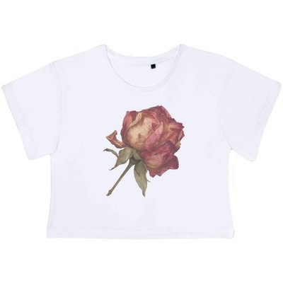 ''Dried Rose'' Damen Baumwolle Crop Tops (CO058730)
