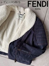 USED PRICE REDUCED FENDI DOUBLE RIDER JACKET WITH FAUX FUR LINING, SIZE 38 GO