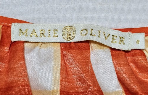 Marie Oliver V-neck Gingham Silk Blend Dress Boho Southwest Spring Size Small - Picture 3 of 10