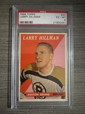 1958 Topps #25 Larry Hillman, PSA 6 #21830441, Boston Bruins