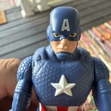Captain America Plastic Action Figure in Blue, Red White Costume