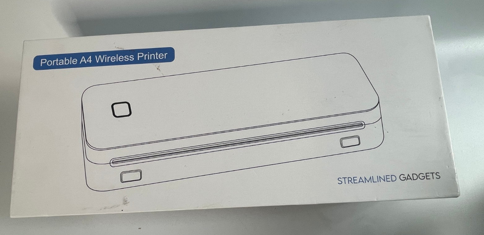 Portable Wireless Inkless Thermal Printer A4 w/Free Shockproof Case