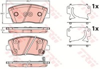 Bremsbelagsatz Scheibenbremse TRW GDB2253 FüR Stinger CK KIA Hatchback Van Gdi