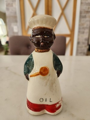 Antique Ceramic Chef Oil Bottle - 000787