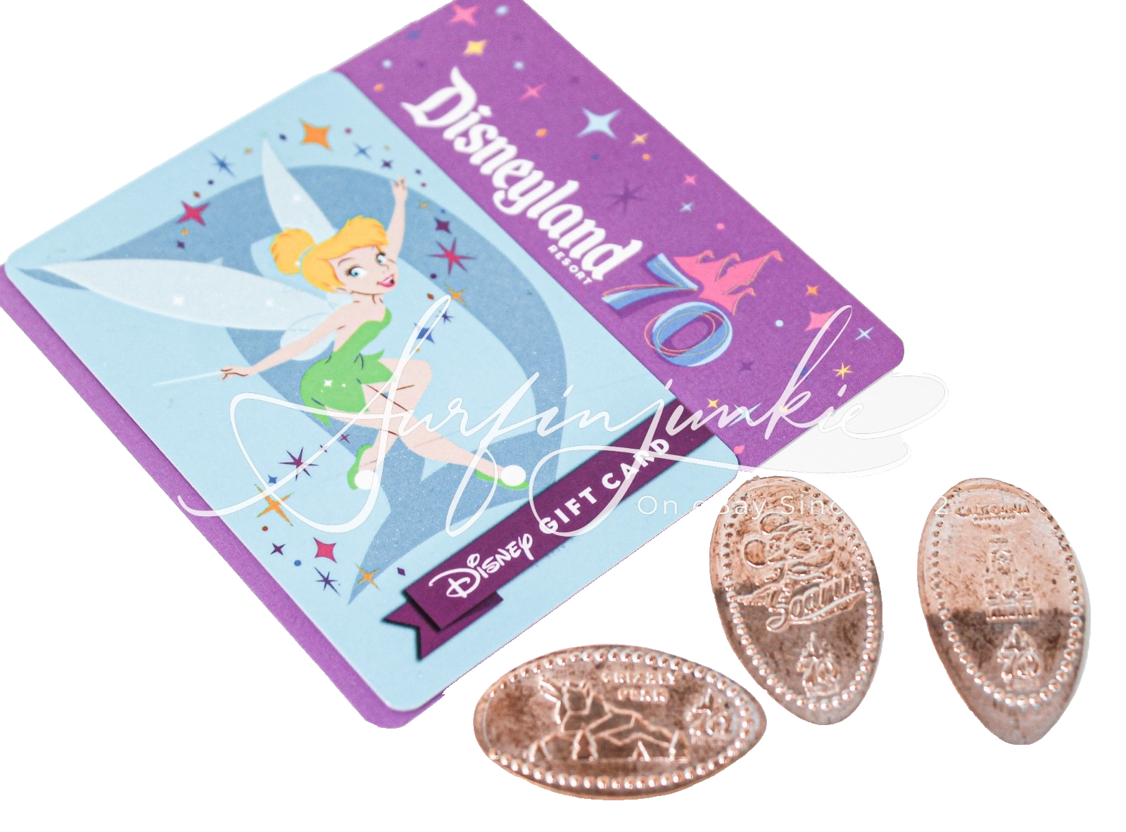 Disney Parks Pressed Penny Pennies 70th Anniversary Disneyland Buena Vista DCA