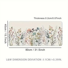 40 90cm Extra-Large White Floral Gaming Mouse Pad - Extended, Thick, Non-Slip Ru