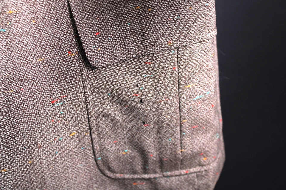 Vintage 1970s Wool Fleck Belted Back Suit Mens Size 44 USA - Image 4 of 4