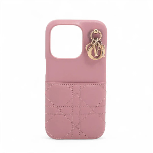 Dior Lady Dior Cannage Leather iPhone case Pink iPhone14Pro