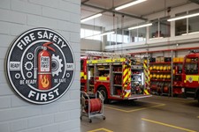 Fire Safety Round Decoration – Fire Extinguisher Theme – Charity Support