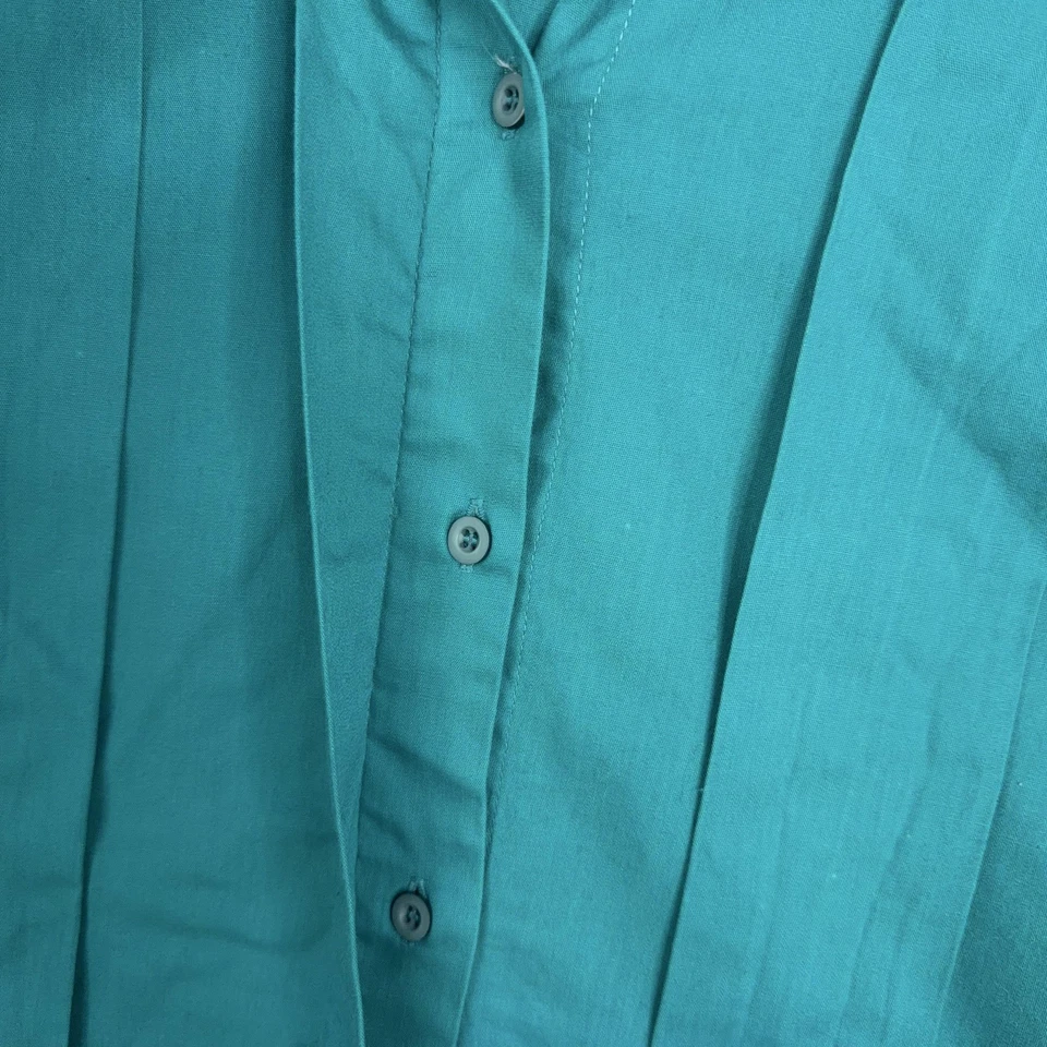 Vintage Wrangler Shirt Womens Large Teal Western Aztec Embroidered 90s Cowgirl - Image 4 of 4