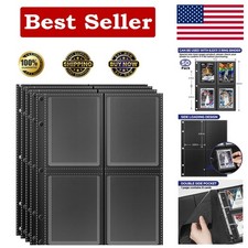 Top Loader Sleeves 4-Pocket Trading Card Storage Refill Binder Pages 50 Pack