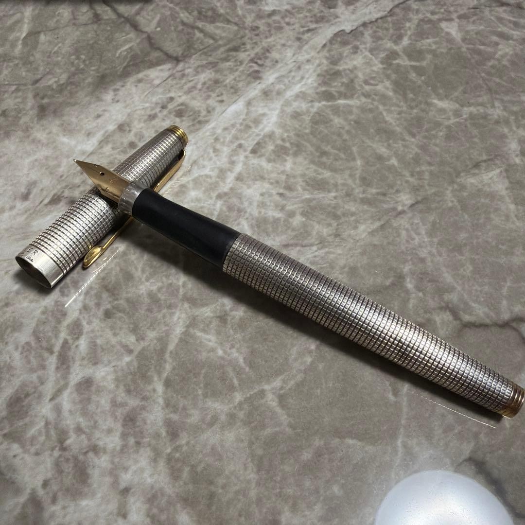 PARKER 75 シズレ 万年筆 14K F STERLING SILVER Parker 75 Vintage Fountain Pen 14K Gold XF Nib Sterling Silver