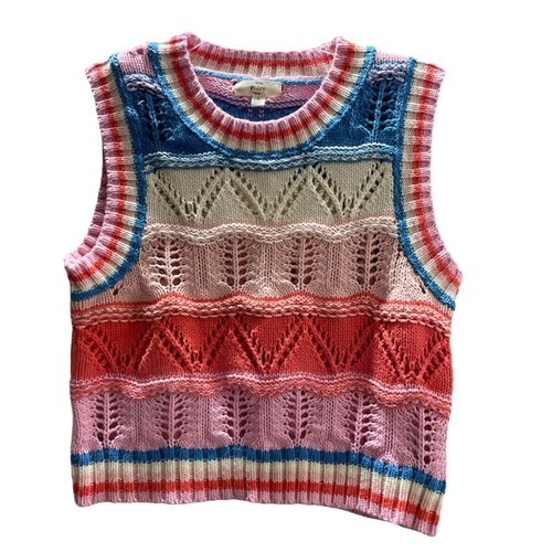 Zara Multicolor Stripe Knit Sweater Vest Size S
