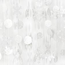 Snowflake-Snow White-Silver Christmas Party-Decoration Garland - 52Ft Winter Won