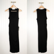 ASTR The Label Womens Sheath Dress Black Slit Scoop Neck Sleeveless Pullover XS