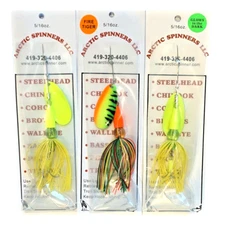 Arctic Spinner Lures Pack of 3 Assorted 5/16 oz  #AS3PK