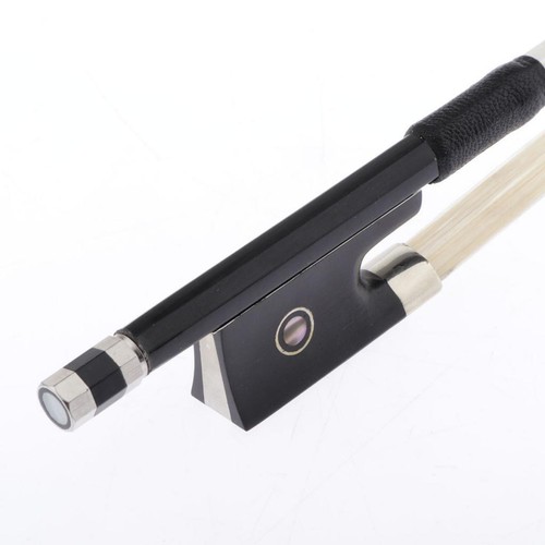 NEW 1/2 Black Horse Hair Carbon Fiber Violin Bow Good Balance - Picture 3 of 5