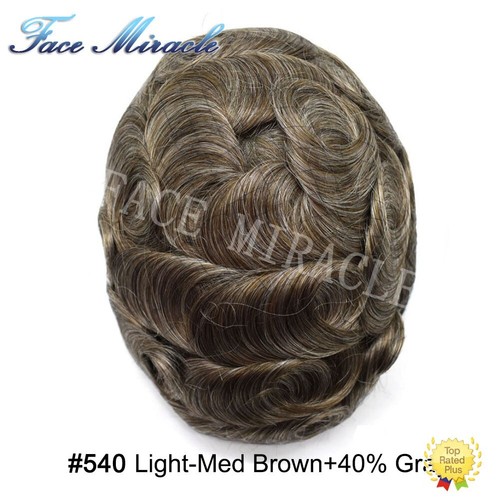 Full PU Toupee for Men Human Hair Replacement System 0.1MM Thin Skin Mens Toupee - 第 68/97 張圖片