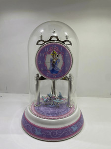 Disney Cinderella Working Purple and Pink Domed Clock with Spinning Blue Birds