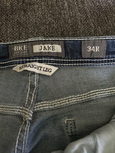 BKE Jake Straight Leg Jeans 34Rx32 Buckle Medium Blue Wash Buckle - Picture 4 of 6