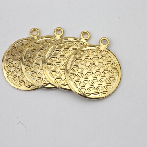 5 Blume des Lebens Metall Charms Anhänger Gold DIY Schmuck Zubehör, Esoterik - Picture 2 of 10