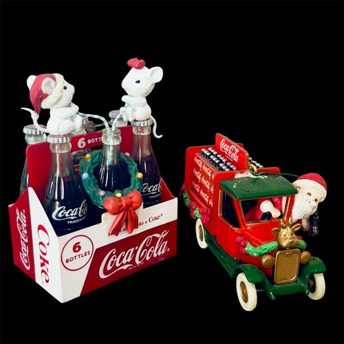 Vintage Coca-Cola Hallmark Andenken Ornamente 2 Stück sehr einzigartig 1991 & 1994 - Bild 1 von 9