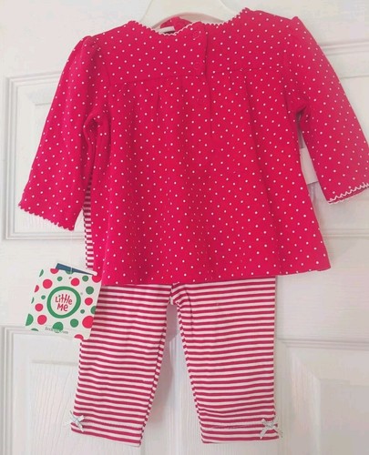 Little Me 3 Months My First Christmas 2 Piece Outfit & Headband Red & White - Picture 3 of 4