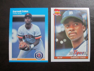 Two Darnell Coles Detroit Tigers Baseball Cards - See Below