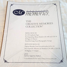 Creative Memories Collection 8 X 10 Scrapbook Refill Pages 15 Sheets RCM-10S
