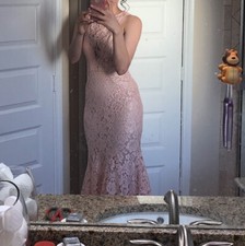 Rose Mermaid Prom Dress / Gown - Size Small 2/4