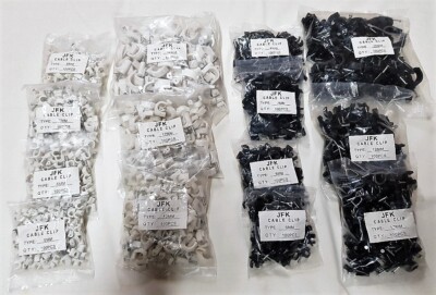 runde Kabelclips 100er-Pack 4 mm, 5 mm, 6 mm, 7 mm, 8 mm, 10 mm, 12 mm, 16 mm schwarz-weiß