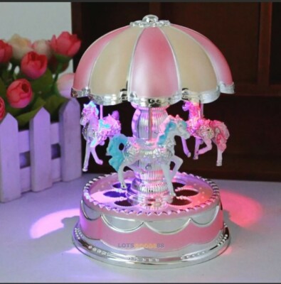 Horse Carousel light up Music Box Kids Toys light up Music