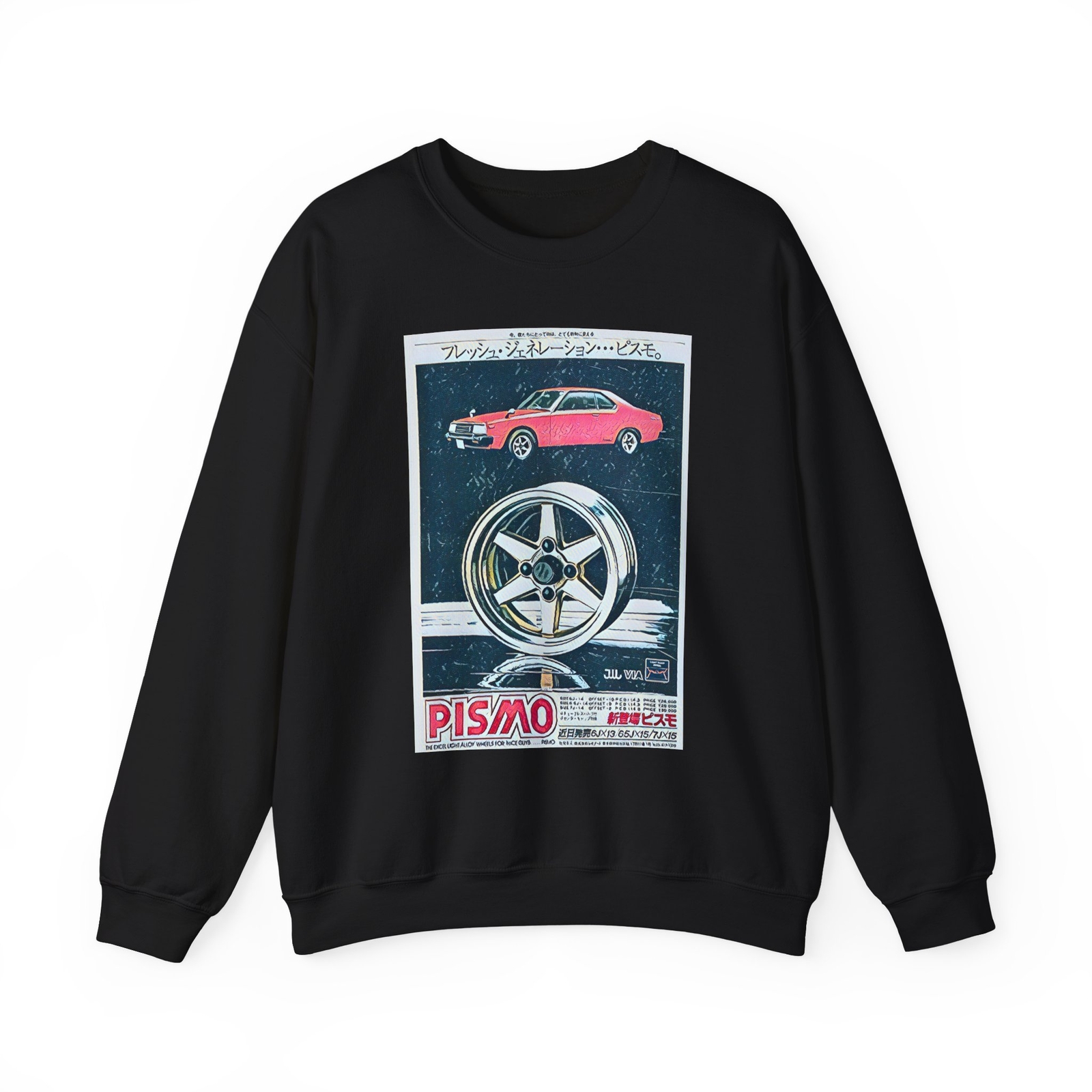 Pismo Alloy Wheels Retro Graphic Print LS Unisex Heavy Blend Crewneck Sweatshirt