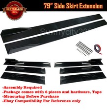 79 Gloss Black Side Skirt Splitter Flat Under Body Extension Lip For Ford Chevy 79 Gloss Black Side Skirt Splitter Flat Under Body Extension Lip For Ford Chevy