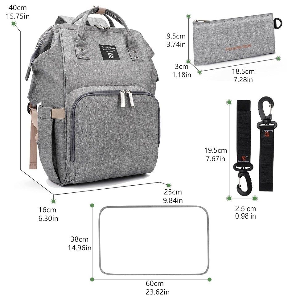 Pomelo Best Baby Wickelrucksack stylische Wickeltasche Rucksack