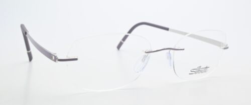 Silhouette Glasses Frame 5529 70 4000 Rimless Pastel Lila Rectangular Ultra Easy - Picture 5 of 11
