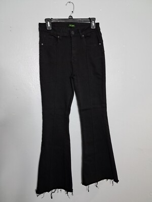 Blue Savvy Women s Black Wide Leg  Jeans Size 11/30 High Rise Stretch Denim