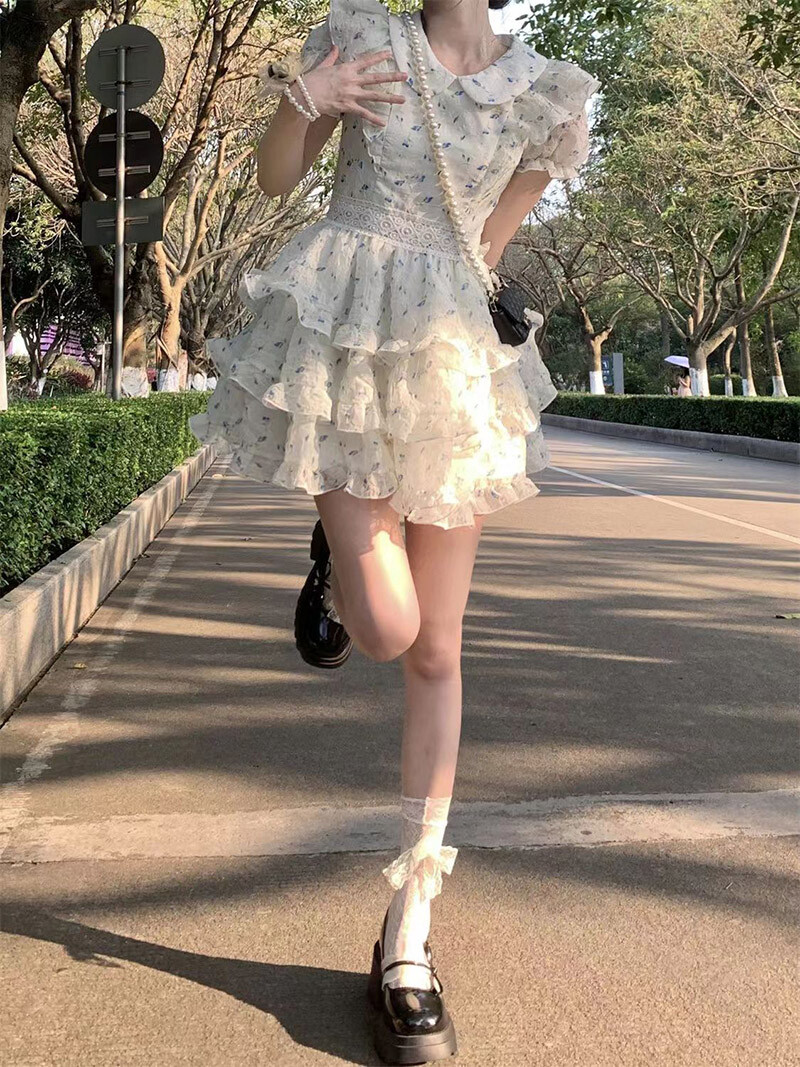 fairy mini dress LaceMade Starry Bloom Fairy Corset Mini Dress White / XL