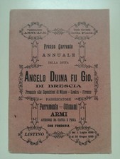 INTROVABILE CATALOGO DEL 1898 "ANGELO DUINA FU GIO." ARMI E ACCESSORI DA CACCIA