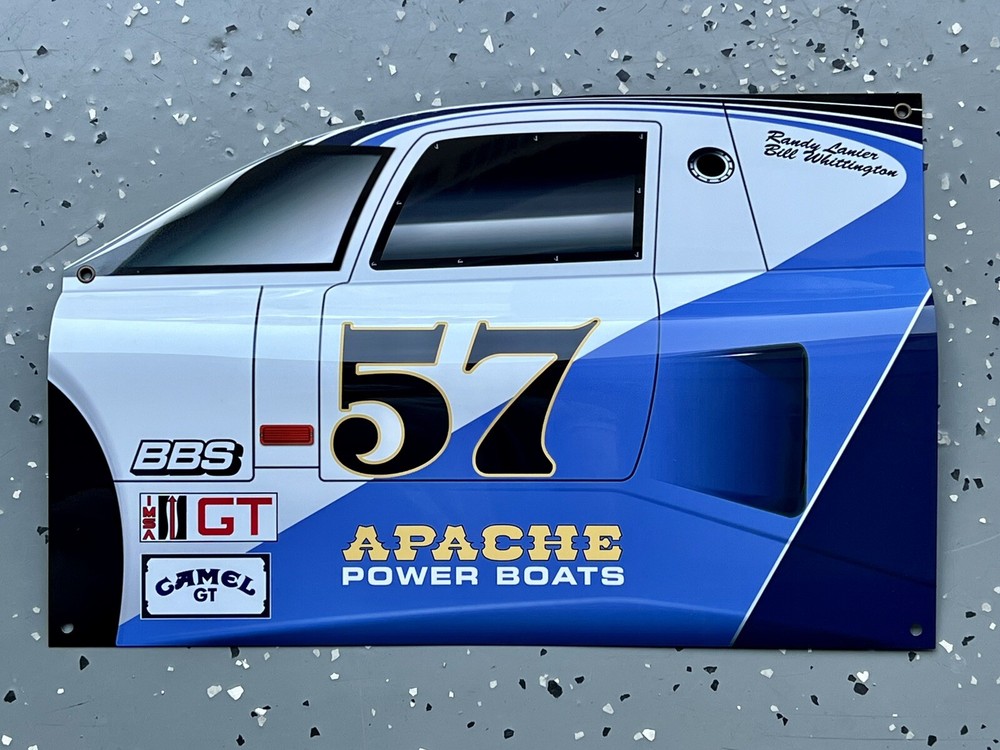 WOW! 1984  IMSA Race Car Door Style Sign 3D Randy Lanier Blue Thunder Racing