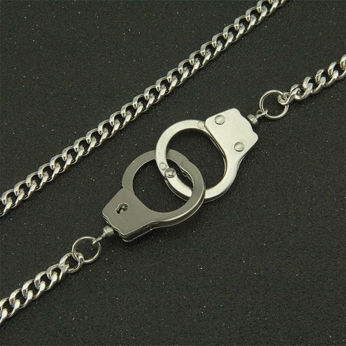Herren Felsen Dunkle Gothic Punk-Halskette Halsband Handschellen Anhängerkette - Bild 10 von 11