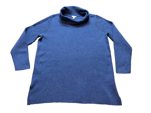 J Jill Relaxed Cotton Blend Pullover Cowl Turtleneck Sweater Long Sleeve Medium