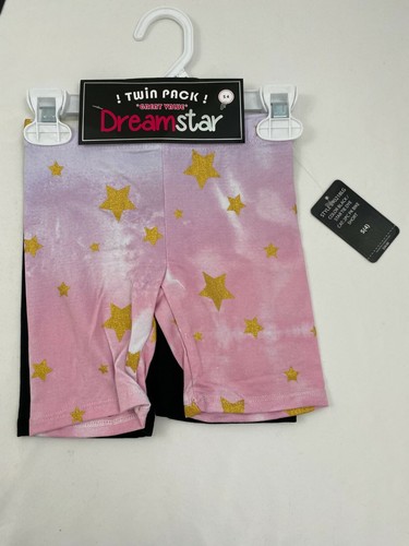 Youth Girl's Bike Shorts -2 Pack, 1 Black & 1 Tie Dye with Gold Stars - Picture 14 of 14