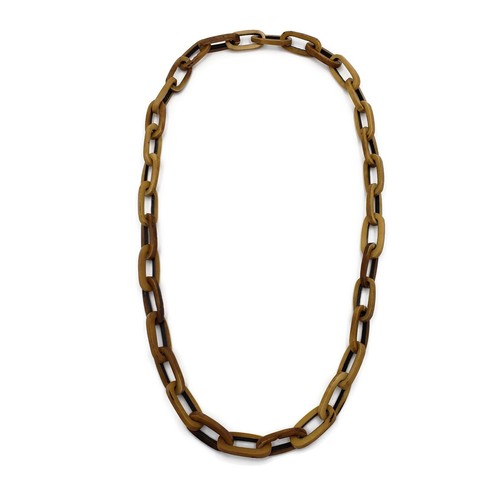 Collar de cadena de resina grueso de 16" cadena larga marrón joyería de moda