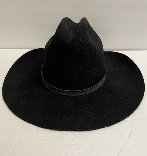 Express Riders Western 100% Wool Western Cowboy Black Hat Size Youth Large USA - Picture 2 of 14