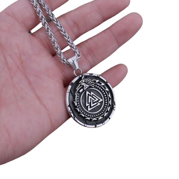 Nordische Halskette Kompass Rune Wikinger Amulett AnhäNger 3,5 Cm Herren-image