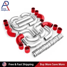 3 inch Universal Aluminum Intercooler Turbo Piping Kit Hose + Silicone+Clamp